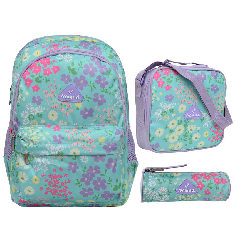 خرید و قیمت کوله پشتی نومد مدل FLOWER CUTE به همراه کیف غذا و جامدادی