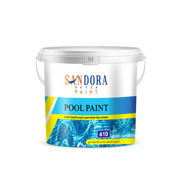رنگ استخری آبی پایه آب ساندورا کد 610 وزن 4 کیلوگرم