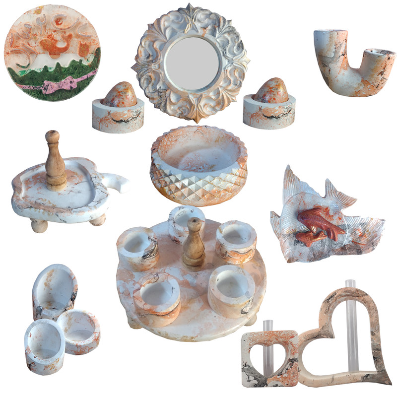 خرید و قیمت مجموعه ظروف هفت سین 23 پارچه مدل ماربل پتینه طرح رایزر کد 62313