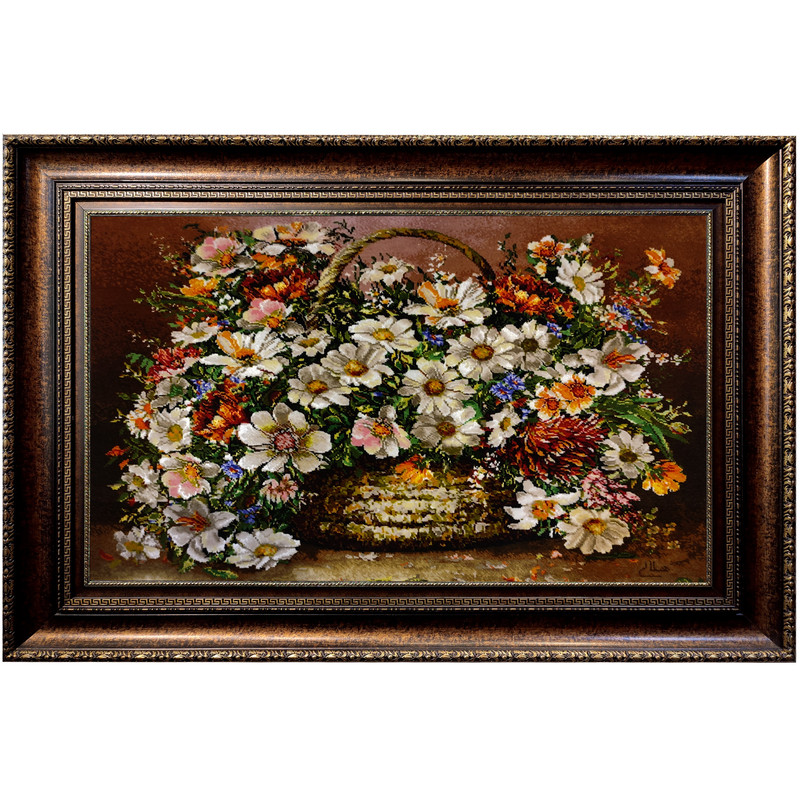 تابلو فرش دستبافت طرح گل ملیسا مدل RAR110