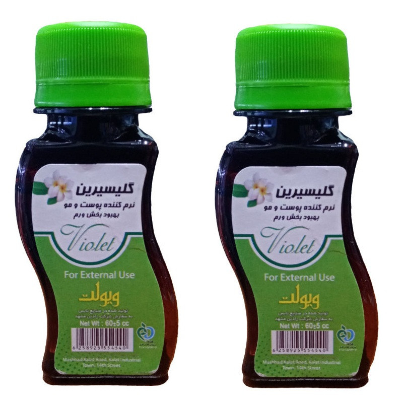 روغن بدن وییولت مدل گلیسیرین شقایق حجم 60 میلی لیتر بسته 2 عددی