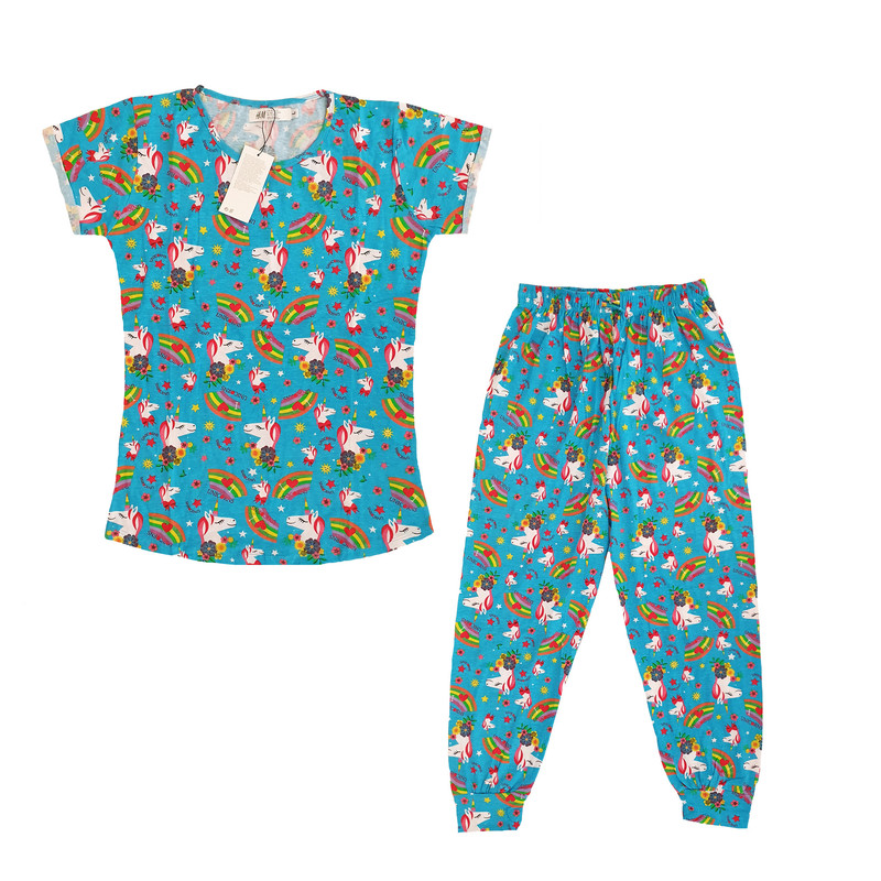 تی شرت آستین کوتاه و شلوار زنانه اچ اند ام مدل یونیکورن