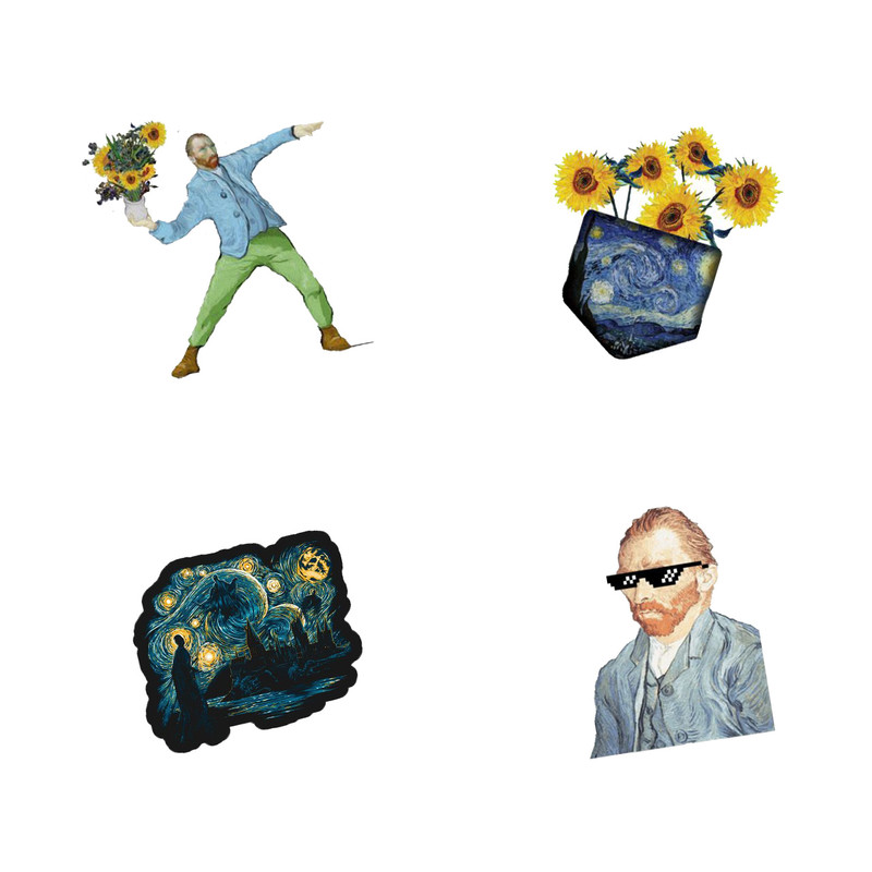 خرید و قیمت استیکر ویرمان مدل ونگوگ کد m-400-21 مجموعه 4 عددی