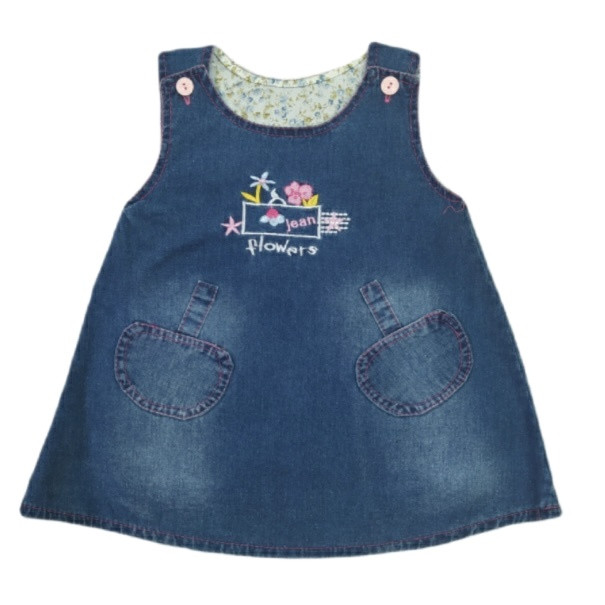 خرید و قیمت سارافون دخترانه طرح جین گلدوزی شده