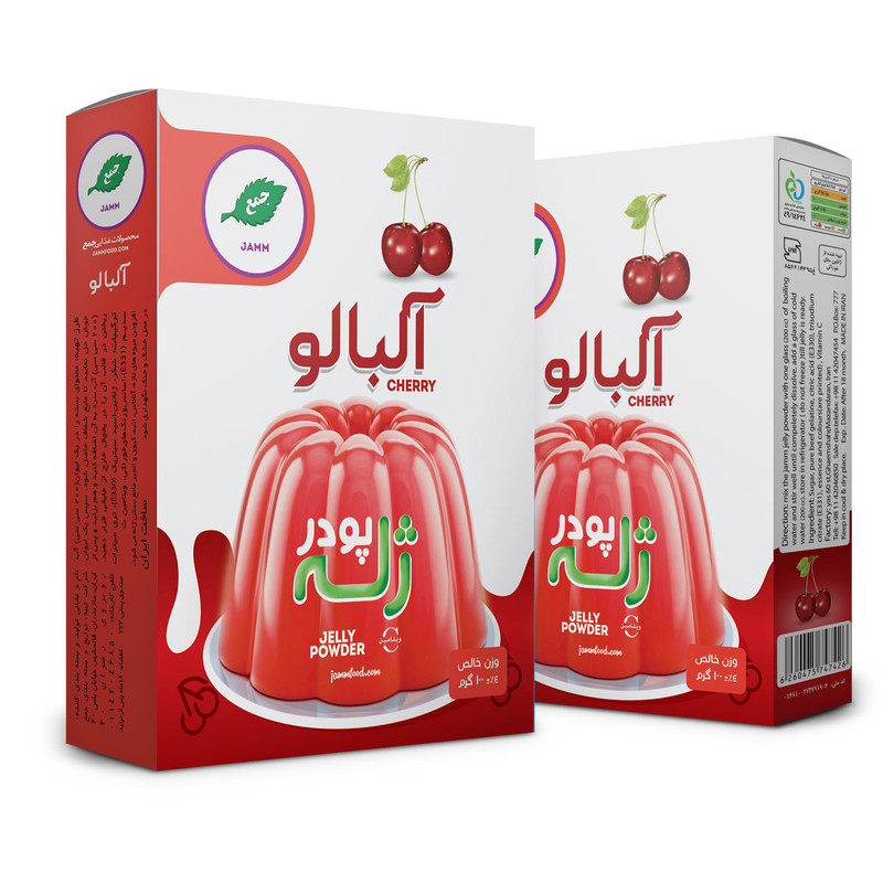 پودر ژله آلبالو جمع - 100 گرم بسته 2 عددی