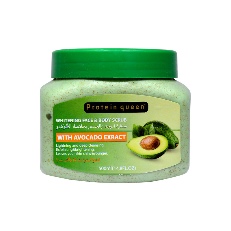 خرید و قیمت اسکراب لایه بردار پوست پروتئین کوئین مدل آووکادو حجم 500 میلی لیتر