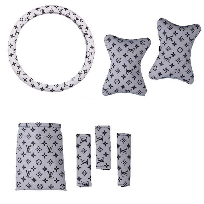 روکش فرمان مدل SHC21 به همراه روکش ترمز دستی و کمربند و بالشتک پشت گردنی و سطل زباله