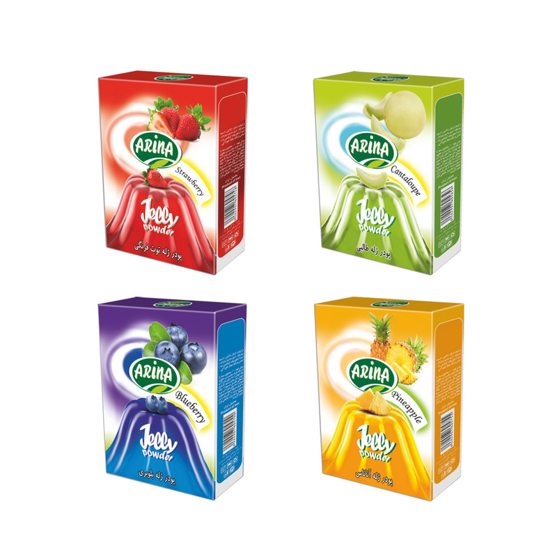 خرید و قیمت پودر ژله آرینا - 100 گرم مجموعه 4 عددی