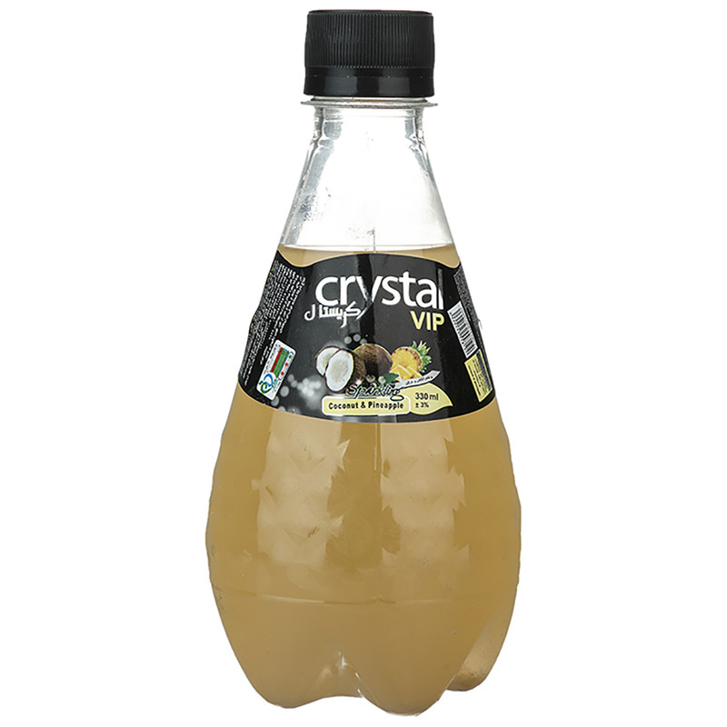 خرید و قیمت نوشابه گازدار با طعم آناناس و نارگیل کریستال - 330 میلی لیتر
