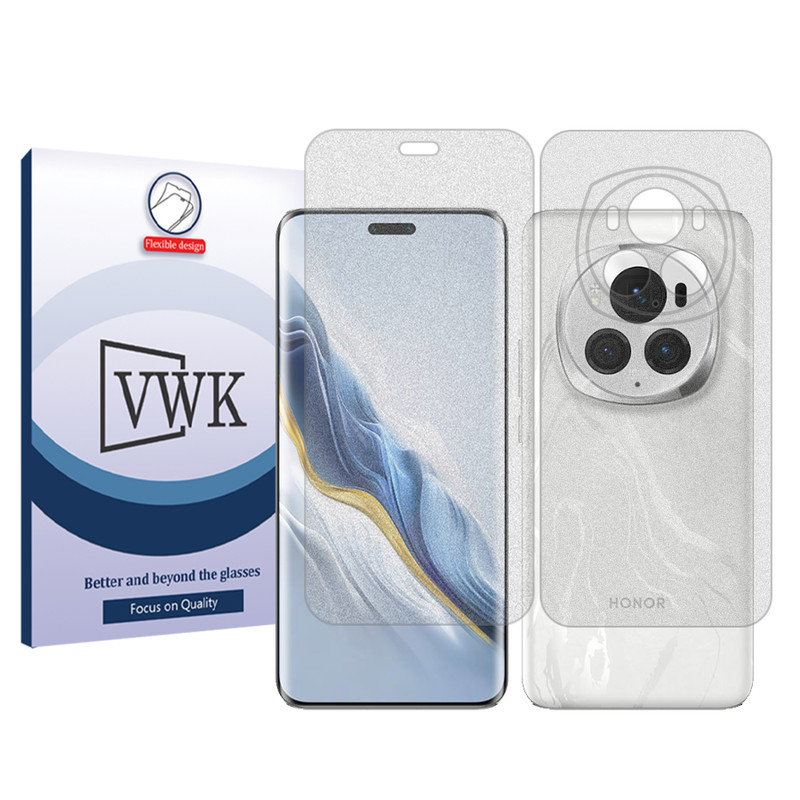 محافظ صفحه نمایش مات وی دبلیو کی مدل Tough مناسب برای گوشی موبایل آنر Magic6 Pro به همراه محافظ پشت گوشی