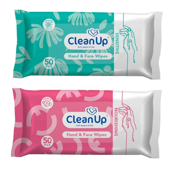 دستمال مرطوب کلین آپ مدل sn دو بسته 50 عددی