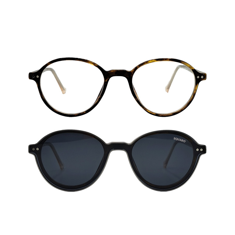 فریم عینک طبی اسکوآرو مدل SQ150C7 به همراه کاور آفتابی
