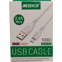 کابل شارژر میکرو micro USB مودم کت مدل Modem cat MCB-005 فست شارژ 2.4A طول کابل یک متر 100cm