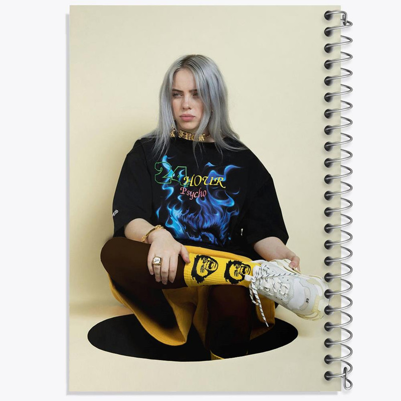 دفتر مشق 50 برگ خندالو مدل بیلی آیلیش Billie Eilish کد 19120