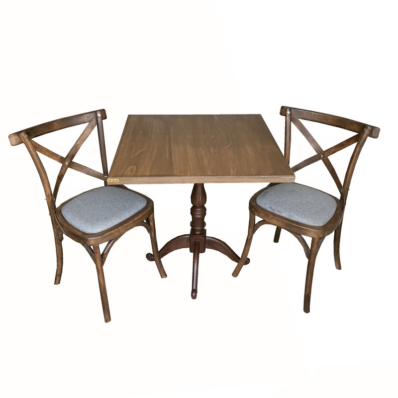 خرید و قیمت میز و صندلی ناهارخوری دو نفره اسپرسان چوب مدل روستیک rs2