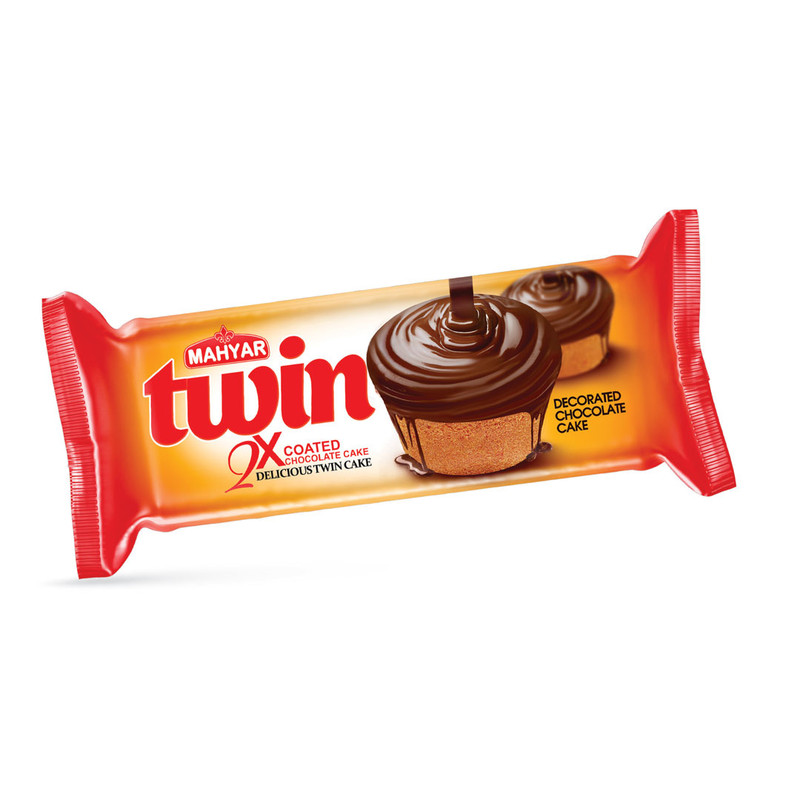 کیک دوقلو شکلاتی مهیار - 65 گرم بسته 24 عددی