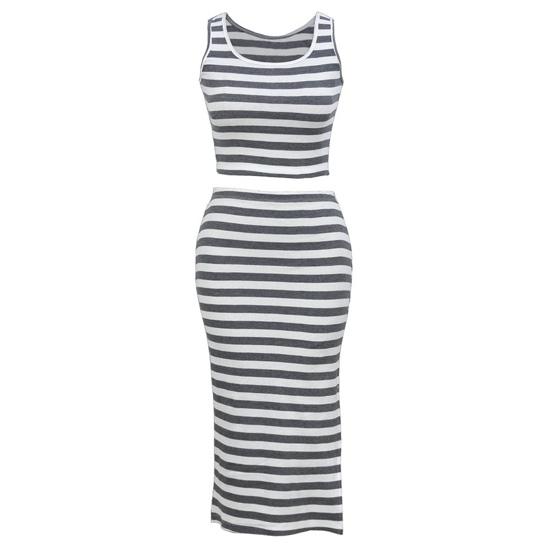 ست کراپ تاپ و دامن زنانه دل آویز مدل H355