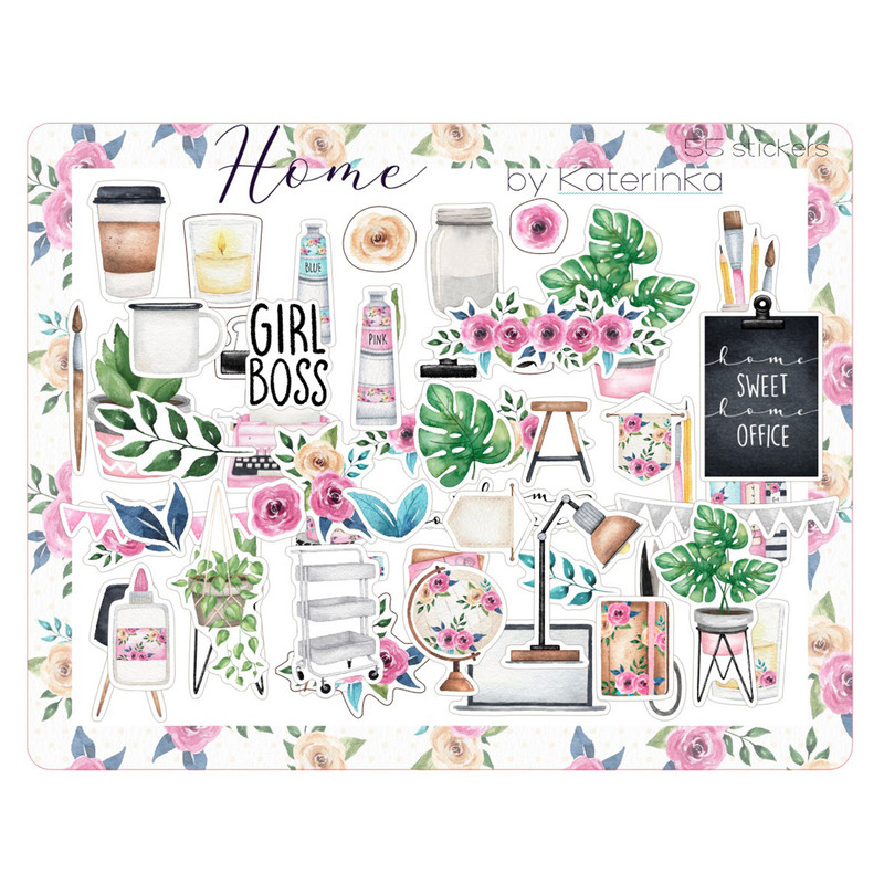 برچسب کاترینکا طرح برش خورده بولت ژورنال و اسکرپ بوک مدل Home بسته 55 عددی