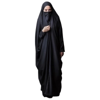 چادر صدفی حجاب فاطمی مدل لبنانی حریر الاسود کره کد Har 9901
