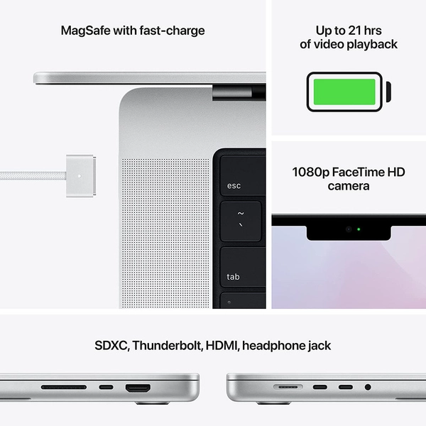 لپ تاپ 14.2 اینچ اپل مدل MacBook MKGT3 M1 Pro 2021 33