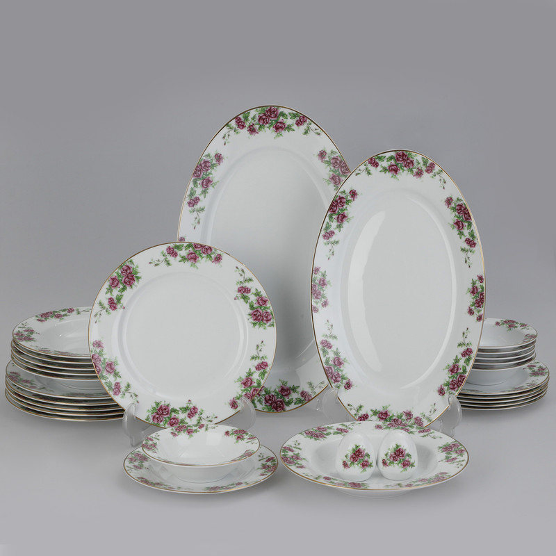 سرویس غذاخوری 28 پارچه چینی زرین ایران سری ایتالیا اف مدل Bidgol درجه یک