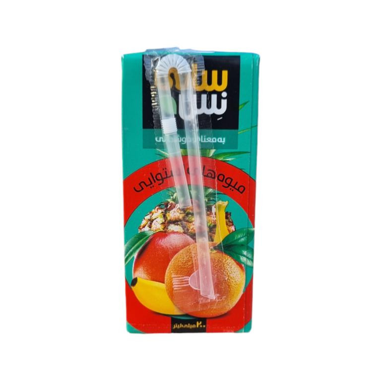 آبمیوه مخلوط میوه های استوایی سانی نس - 200 میلی لیتر بسته 36 عددی