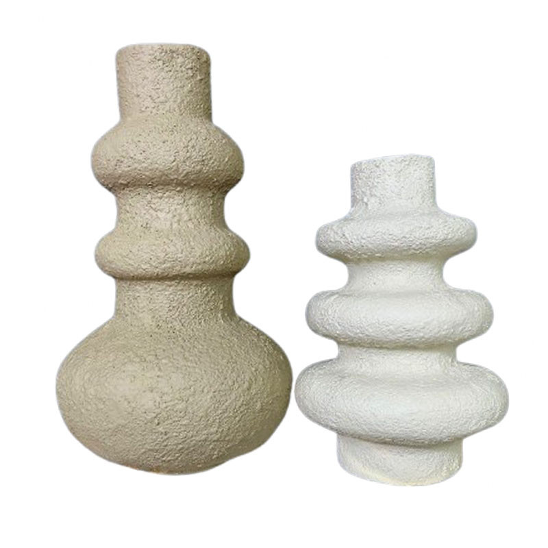 گلدان دکوری دنیا دکوری سرمد مدل استوانه تکسچر مجموعه 2 عددی