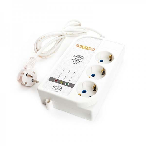 محافظ ولتاژ مچر مدل 3 خانه بدون ارت MR-204