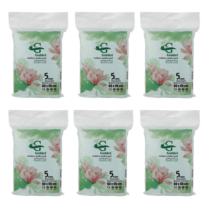 خرید و قیمت پد زیر انداز بهداشتی گلدل مدل 03 مجموعه 6 عددی