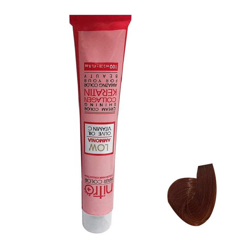 خرید و قیمت رنگ مو نیترو پلاس مدل Keratine شماره 6L حجم 100 میلی لیتر رنگ قهوه ای شکلاتی تیره