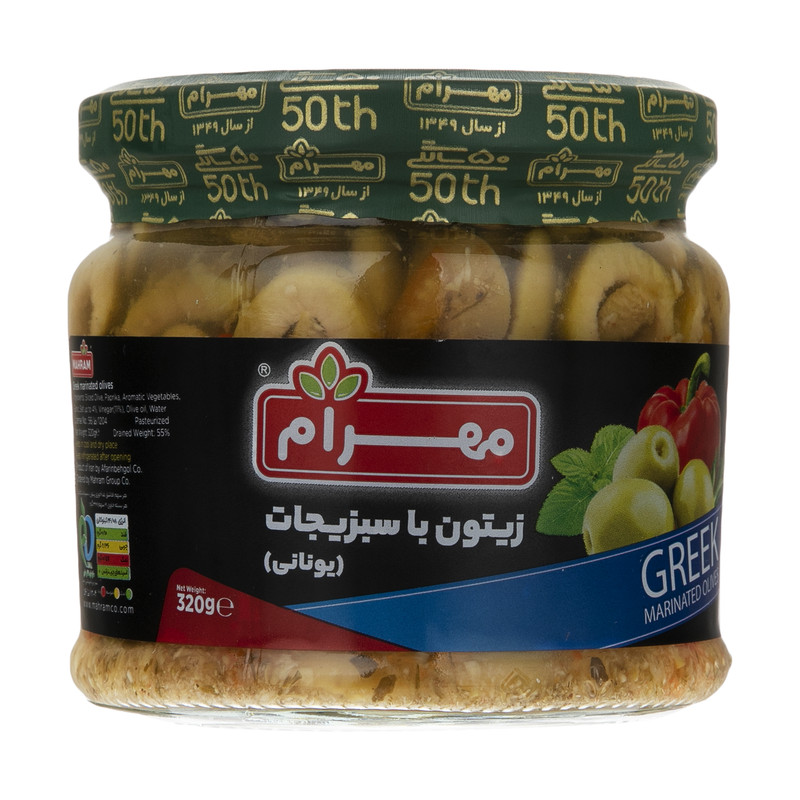زیتون با سبزیجات مهرام - 320 گرم