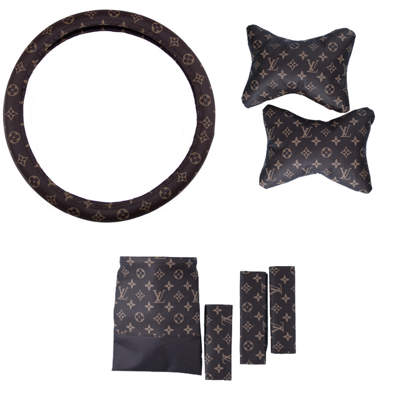 روکش فرمان مدل SHC20 به همراه روکش ترمز دستی و کمربند و بالشتک پشت گردنی و سطل زباله