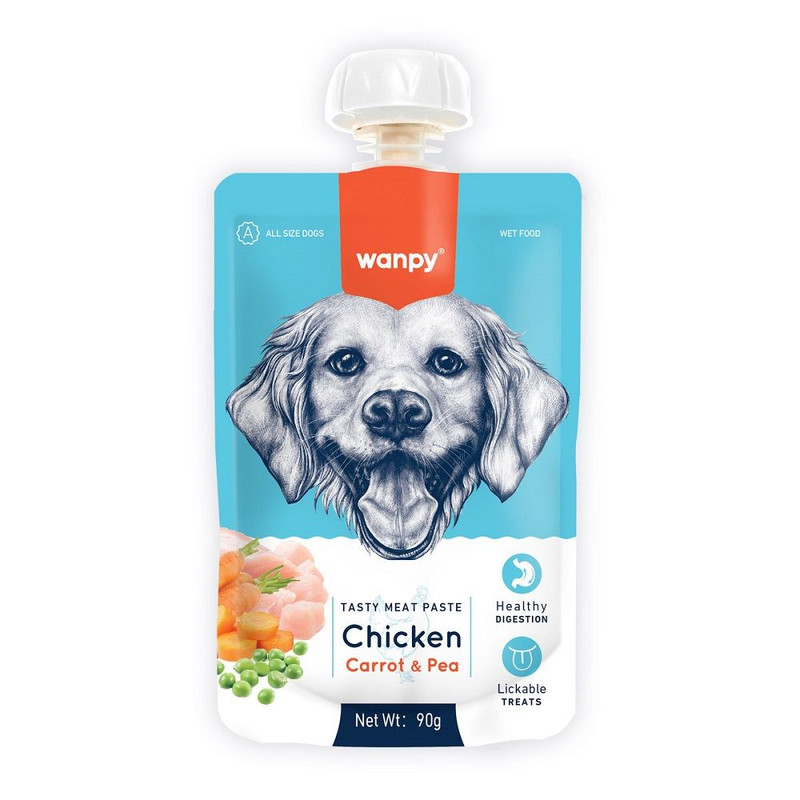 خرید و قیمت پودینگ سگ ونپی مدل Chicken wet با طعم مرغ وزن 90 گرم