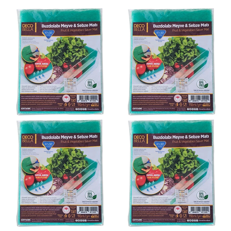 روکش طبقات یخچال دکوبلا مدل yesil مجموعه 4 عددی