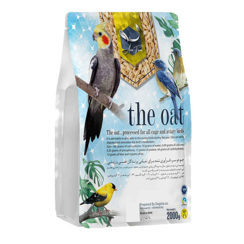 غذا پرندگان زینتی آریا فارم مدل جو یولاف وزن 2000 گرم
