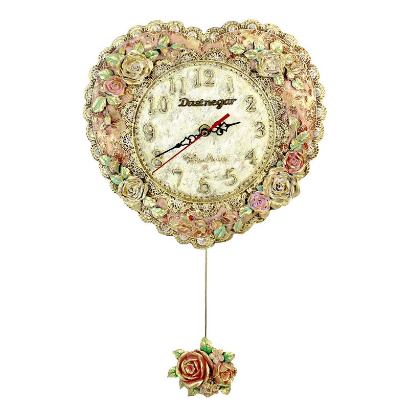 ساعت دیواری دست نگار مدل قلب و پاندولی