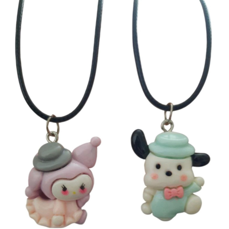 گردنبند دخترانه مدل دوستی طرح ملودی کورومی کد 014 بسته 2 عددی