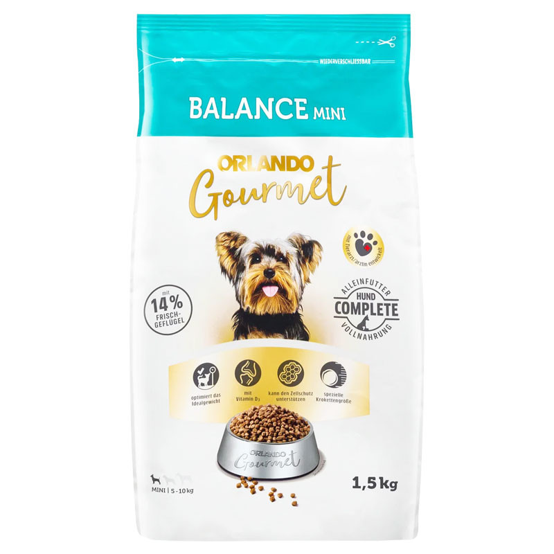 خرید و قیمت غذای خشک سگ اورلاندو مدل Balance Mini وزن 1.5 کیلوگرم