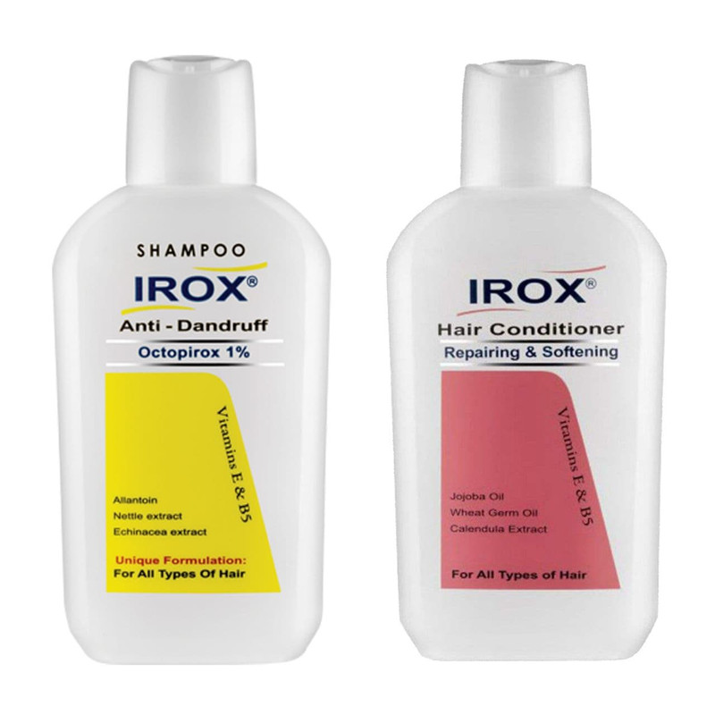 شامپو ضد شوره مو ایروکس مدل اکتوپیروکس حجم 200 میلی لیتر به همراه نرم کننده مو حجم 200 میلی لیتر