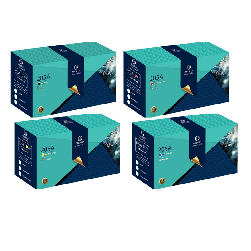 تونر رنگی آریا اچ پی مدل 205A مجموعه 4 عددی