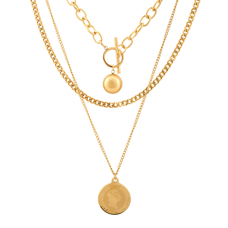 خرید و قیمت گردنبند زنانه استینلس استیل مدل سکه الیزابت کد N3582