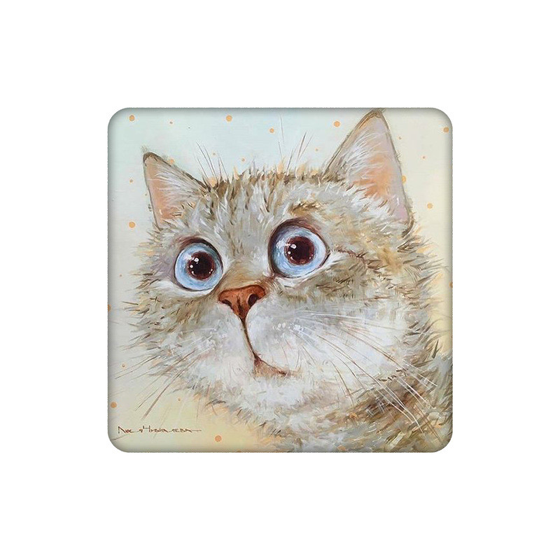 زیرلیوانی طرح گربه متعجب کد 9032698