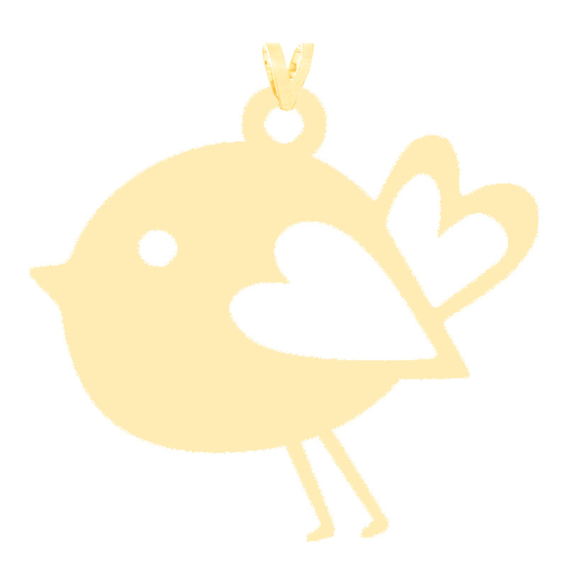 آویز گردنبند طلا 18 عیار زنانه کرابو طرح پرنده مدل Kr3092