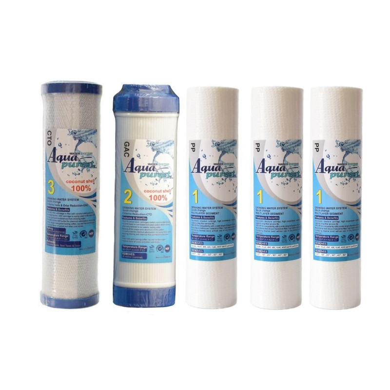 خرید و قیمت فیلتر دستگاه تصفیه کننده آب آکوا پیورست مدل RO-TKF NEW05 مجموعه 5 عددی