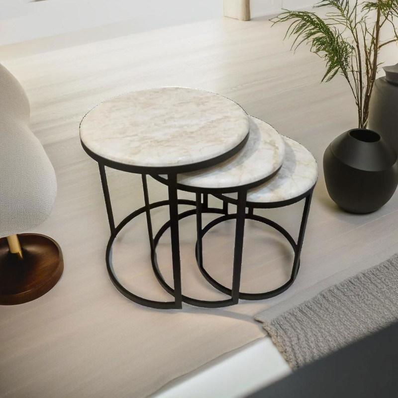 میز عسلی مدل ارکیده مجموعه سه عددی