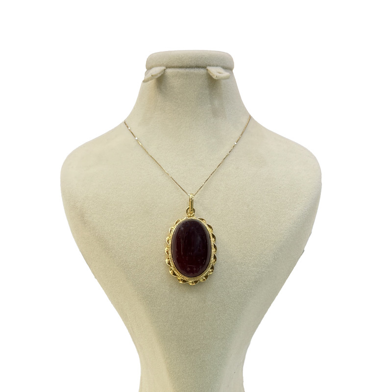 خرید و قیمت گردنبند نقره زنانه مدل دستساز عقیق طبیعی 44-34