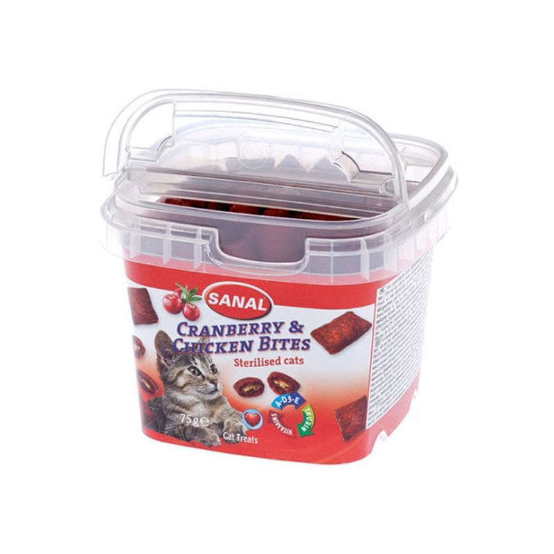 خرید و قیمت تشویقی گربه عقیم سانال مدل Cranberry And Chicken Bites وزن 75 گرم