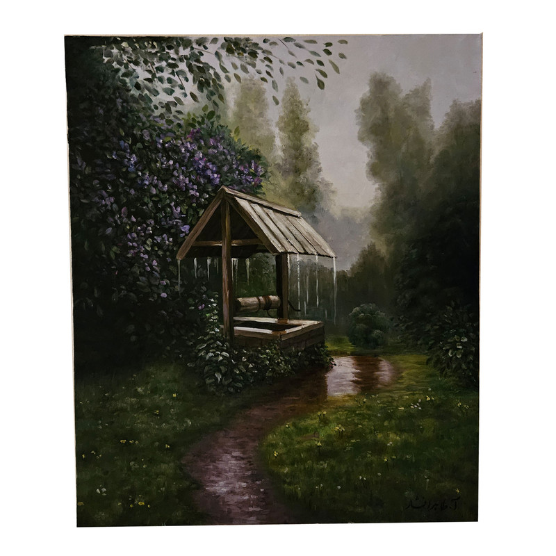 تابلو نقاشی طرح چاه آب در شمال