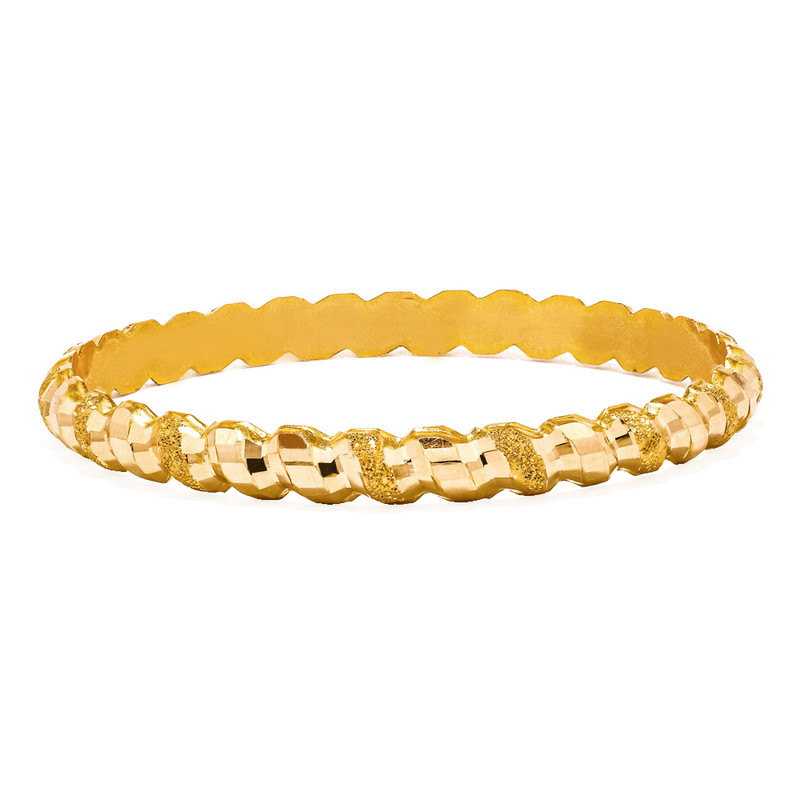 النگو طلا کم اجرت 18 عیار زنانه زرالتون مدل کارن سایز 1