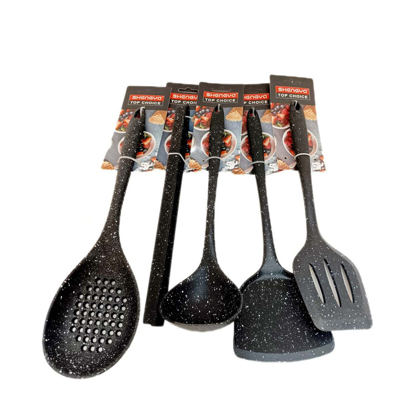 سرویس کفگیر و ملاقه 5 پارچه شنگیا مدل سیلیکونی کد P40001